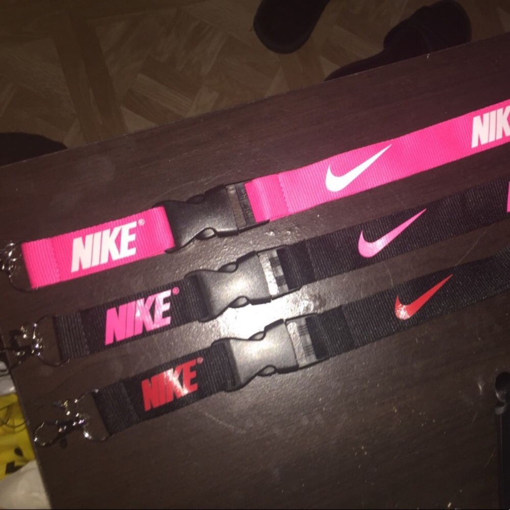 Black w/ Pink & Pink w/White nike lanyards
